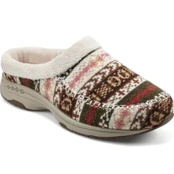 Traveltime Family|Traveltime Clogs>Easy Spirit Travelfurr Clogs Brown Fair Isle