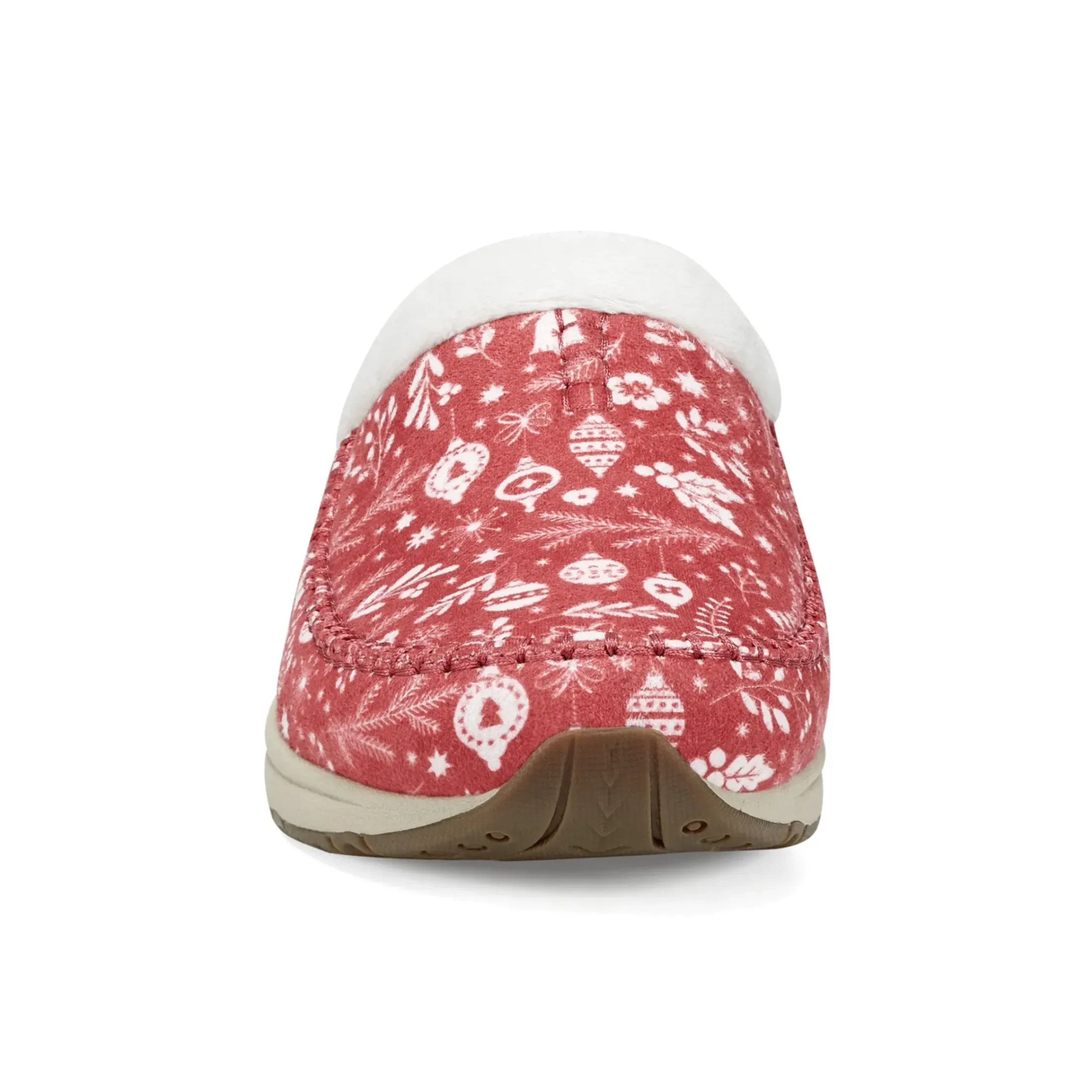 Traveltime Family|Traveltime Clogs>Easy Spirit Travelfurr Clogs Medium Red Holiday Print