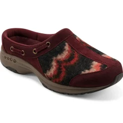 Traveltime Family|Traveltime Clogs>Easy Spirit Travelport Clogs Dark Red Zigzag
