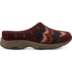 Traveltime Family|Traveltime Clogs>Easy Spirit Travelport Clogs Dark Red Zigzag