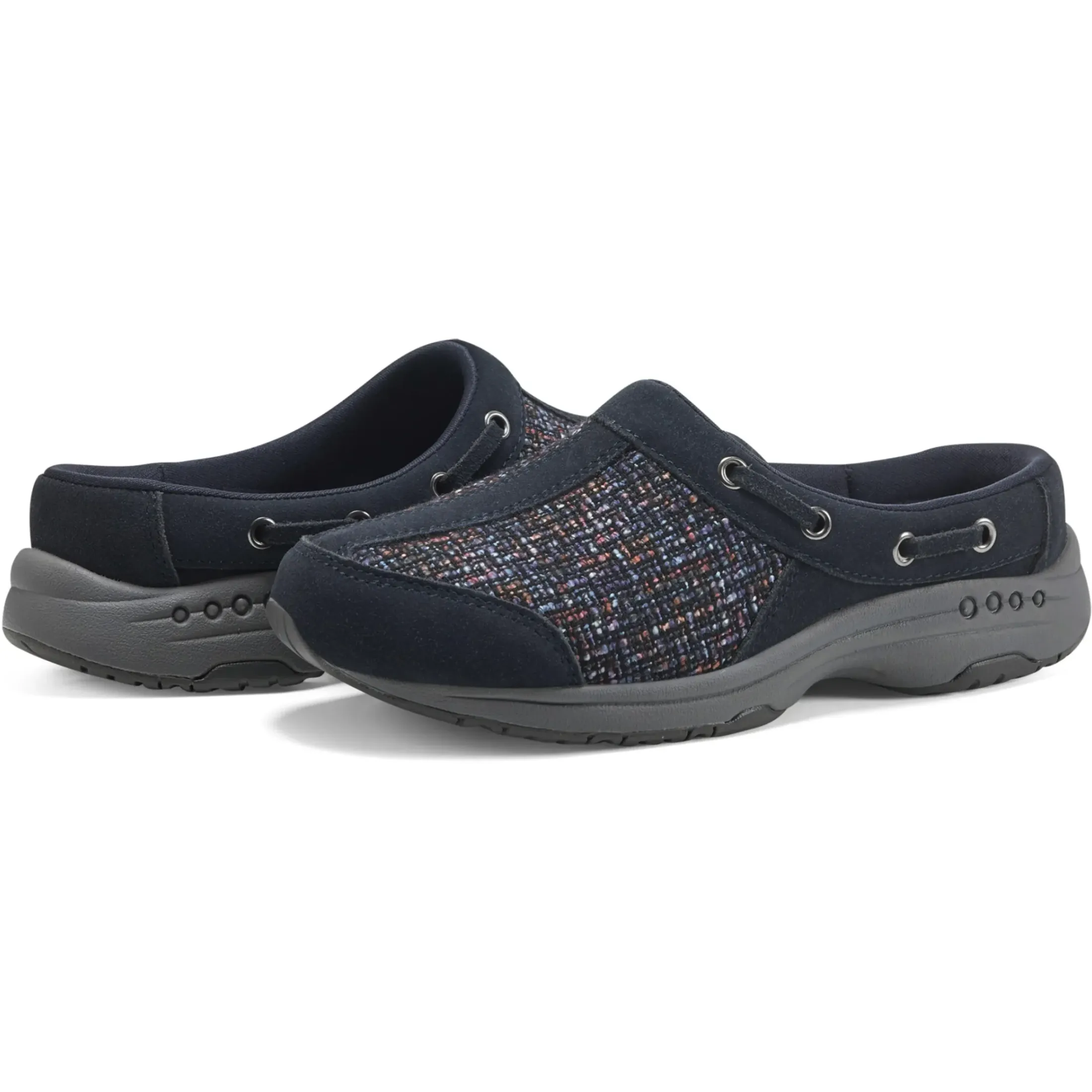 Traveltime Family|Traveltime Clogs>Easy Spirit Travelport Clogs Dark Navy Boucle