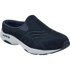 Traveltime Family|Traveltime Clogs>Easy Spirit Traveltime Classic Clogs Navy Suede Mesh