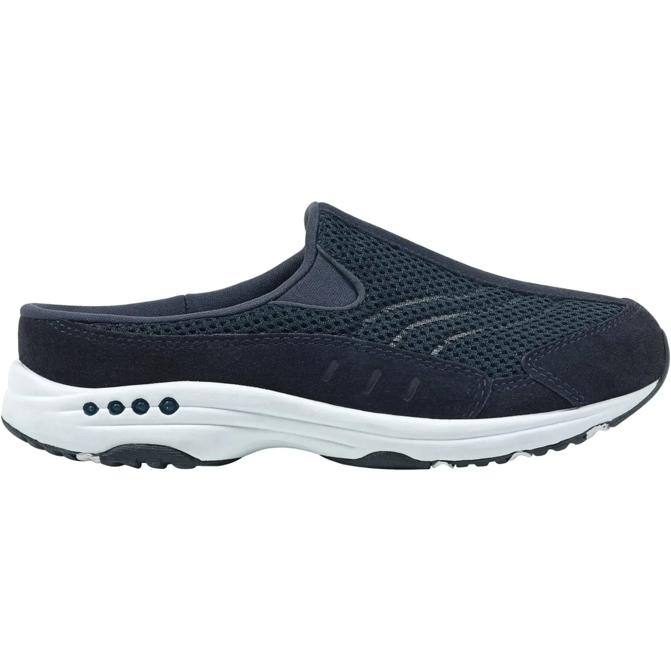 Traveltime Family|Traveltime Clogs>Easy Spirit Traveltime Classic Clogs Navy Suede Mesh