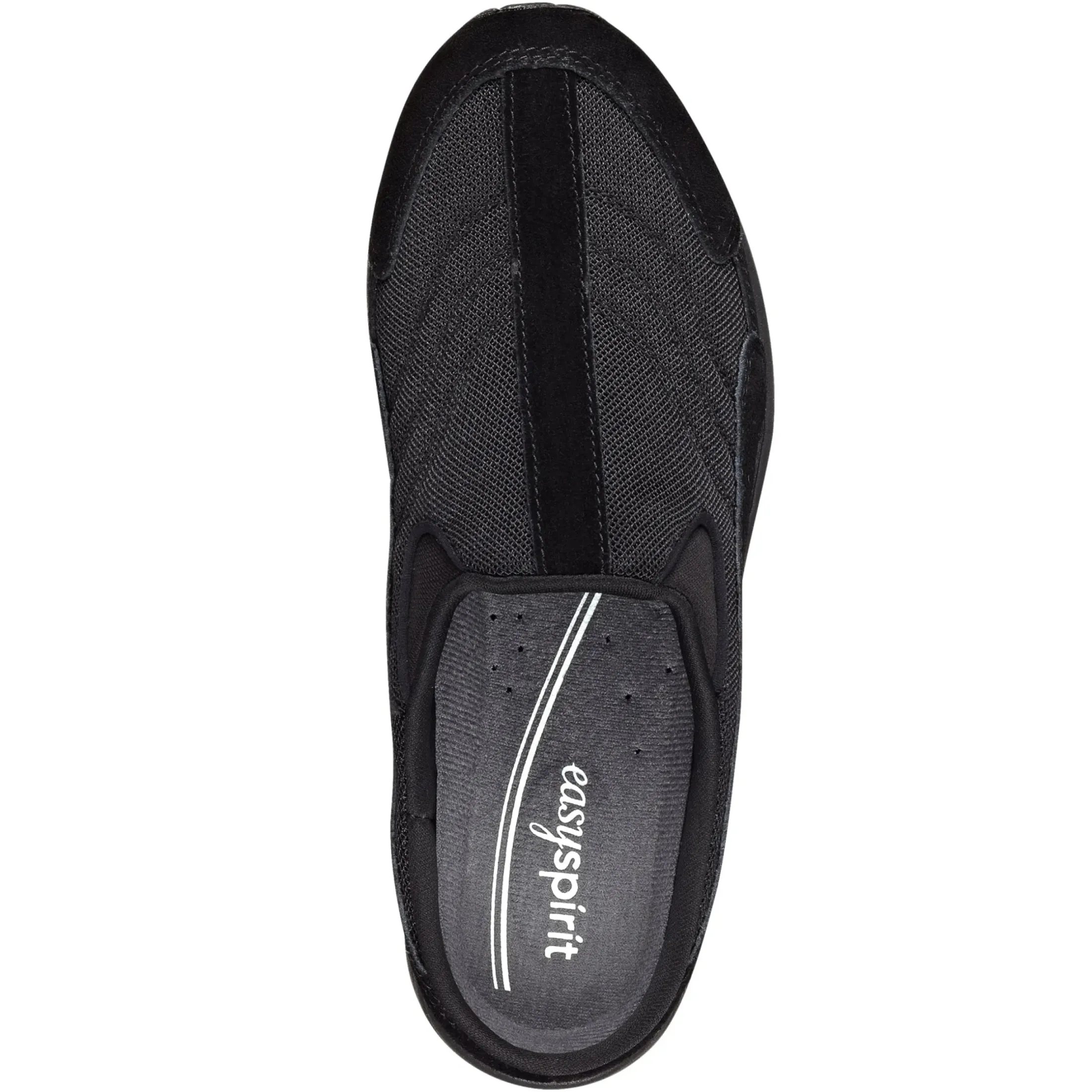 Traveltime Family|Traveltime Clogs>Easy Spirit Traveltime Classic Clogs Black/Dark Grey Suede