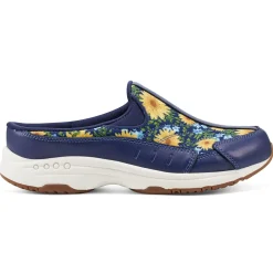 Traveltime Family|Traveltime Clogs>Easy Spirit Traveltime Clogs Navy Sunflower Print