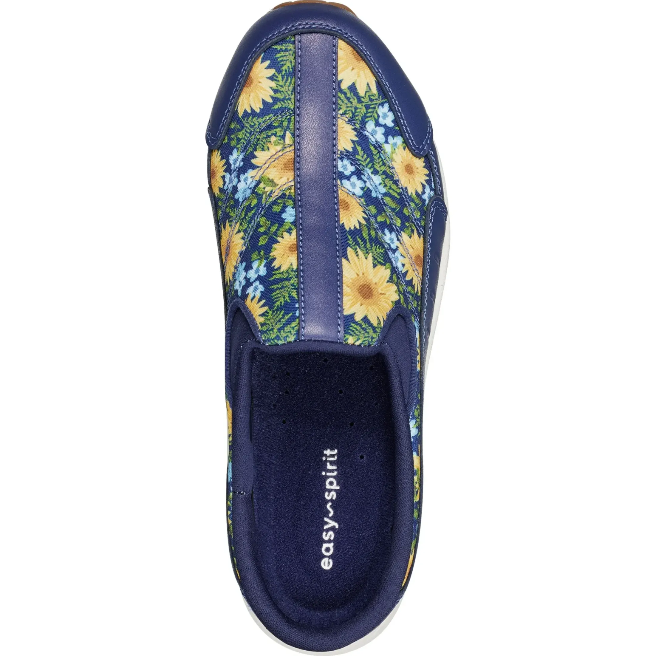 Traveltime Family|Traveltime Clogs>Easy Spirit Traveltime Clogs Navy Sunflower Print