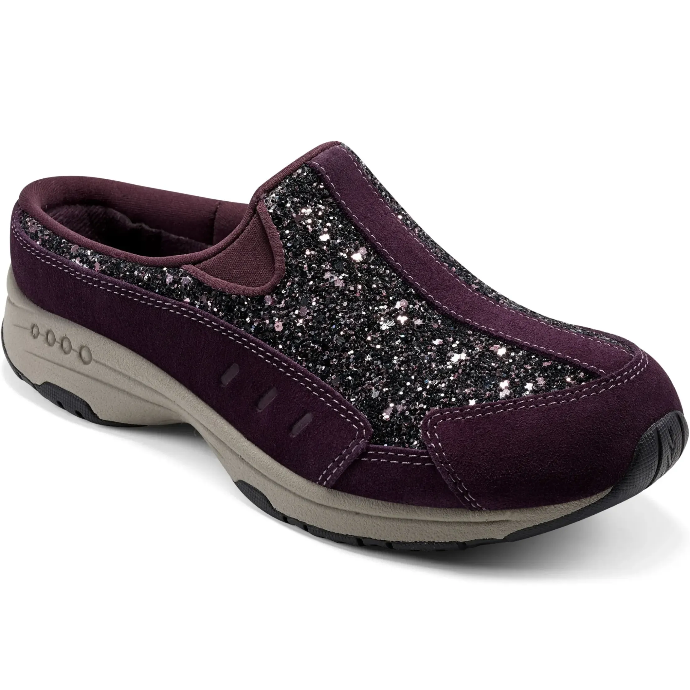 Traveltime Family|Traveltime Clogs>Easy Spirit Traveltime Clogs Red Wine Glitter