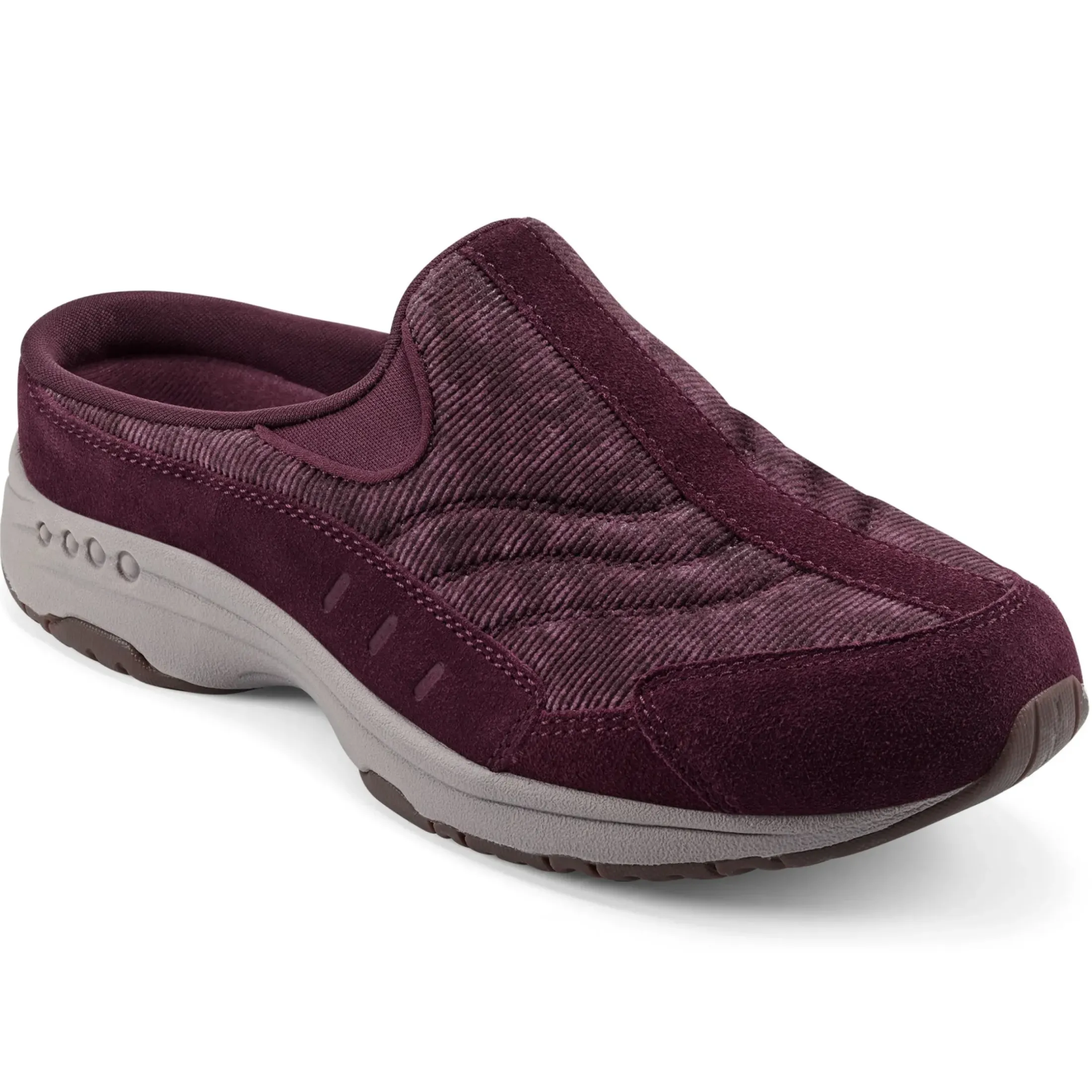 Traveltime Family|Traveltime Clogs>Easy Spirit Traveltime Clogs Red Velvet/Corduroy