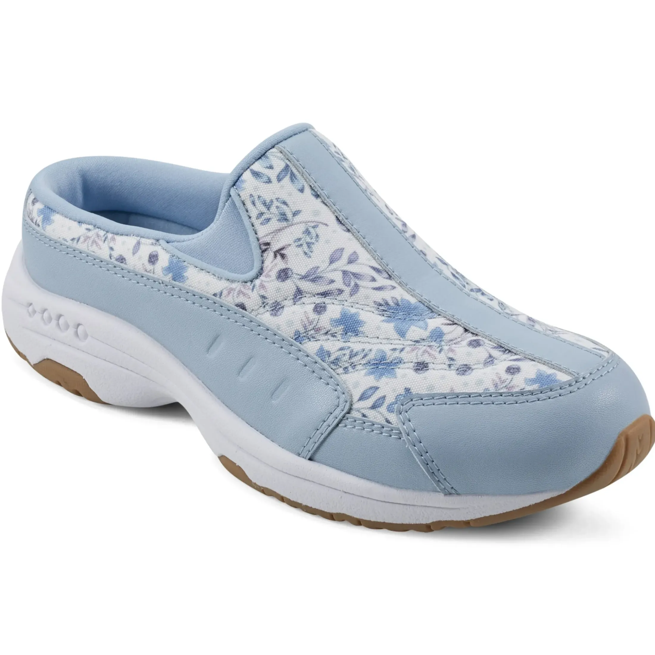 Traveltime Family|Traveltime Clogs>Easy Spirit Traveltime Clogs Light Blue Prairie Floral