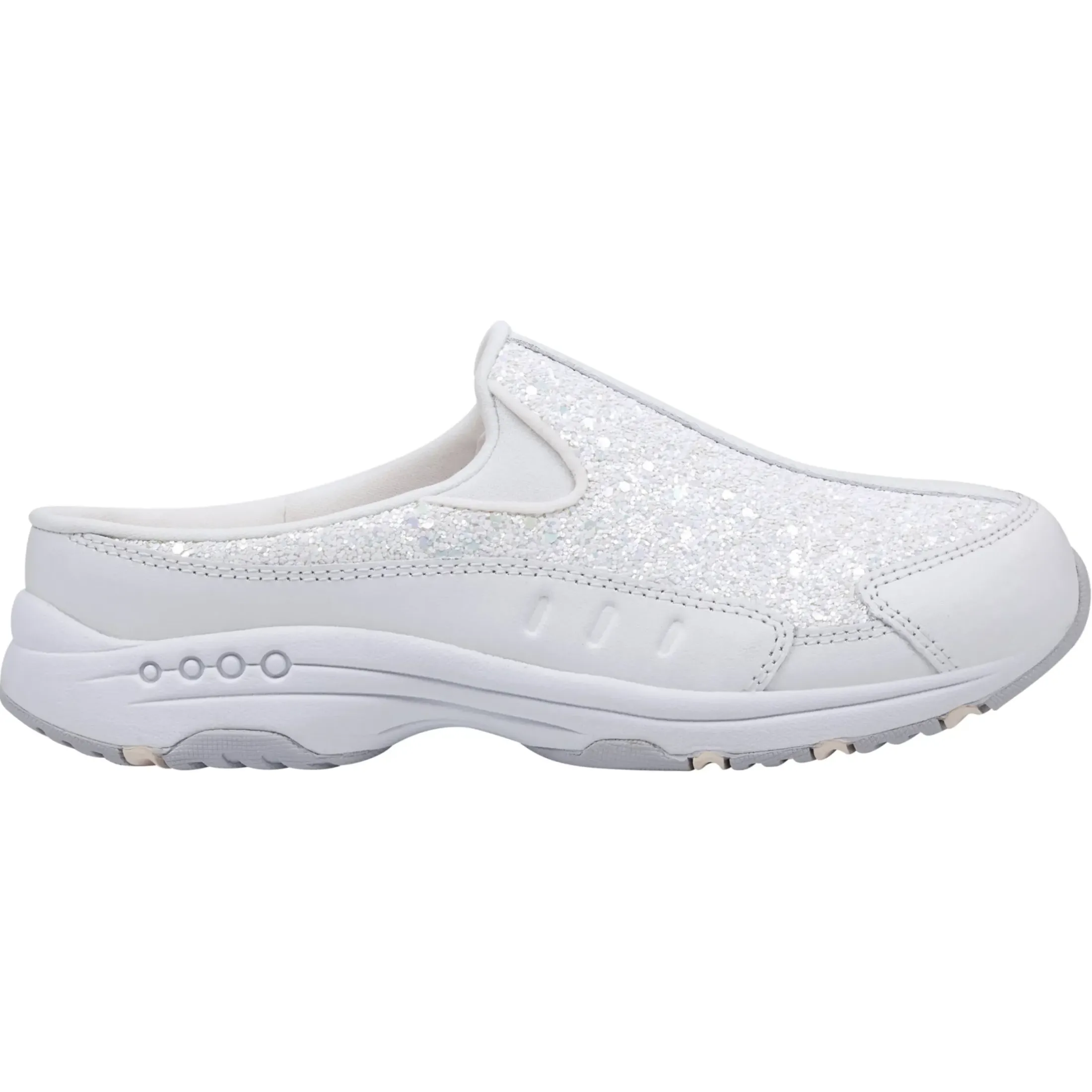 Traveltime Family|Traveltime Clogs>Easy Spirit Traveltime Clogs White Sparkle