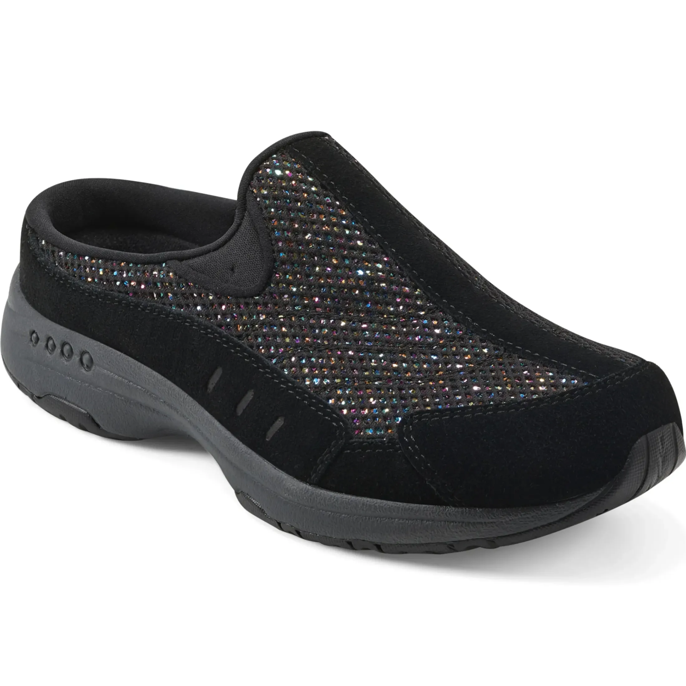 Traveltime Family|Traveltime Clogs>Easy Spirit Traveltime Clogs Black Glitter multi