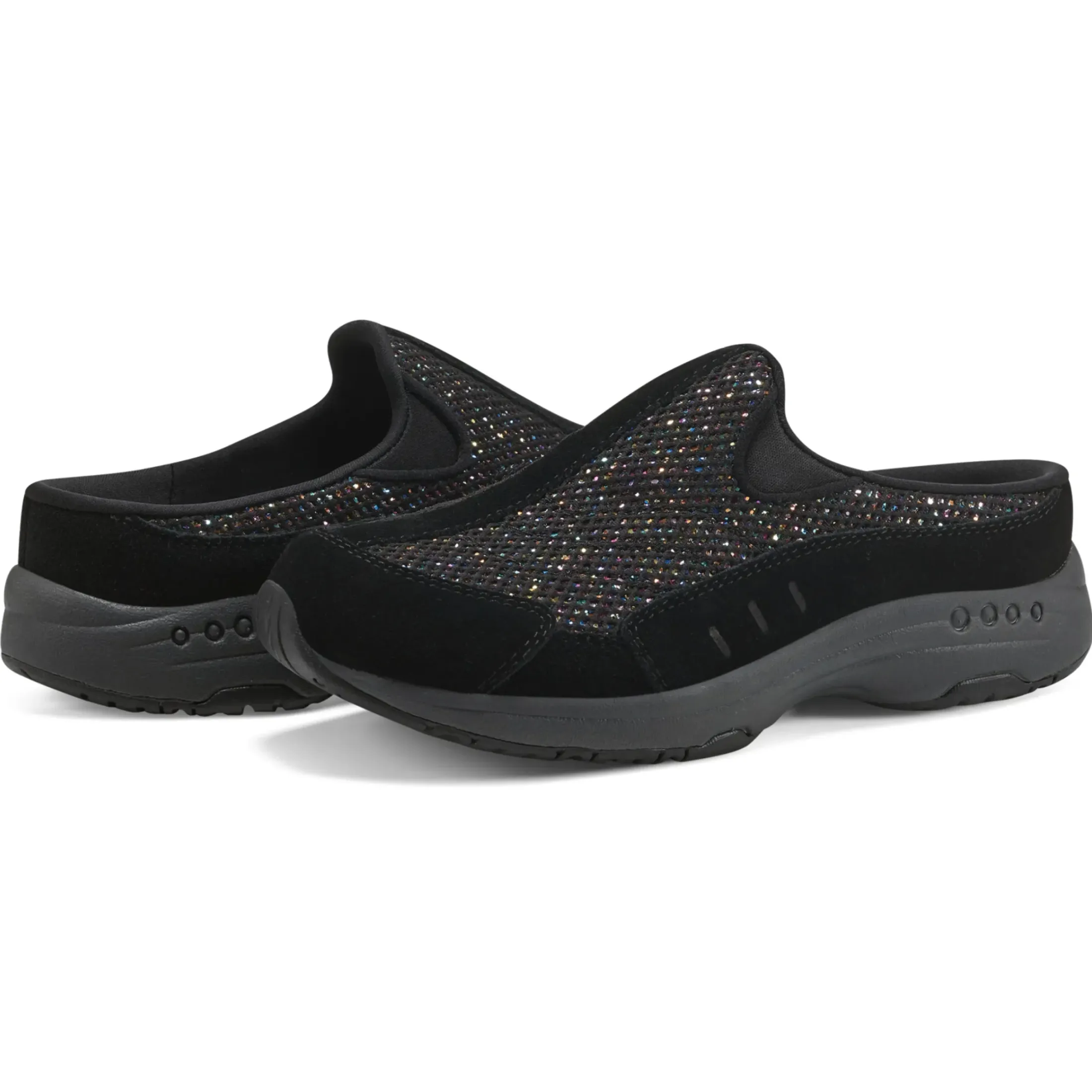 Traveltime Family|Traveltime Clogs>Easy Spirit Traveltime Clogs Black Glitter multi