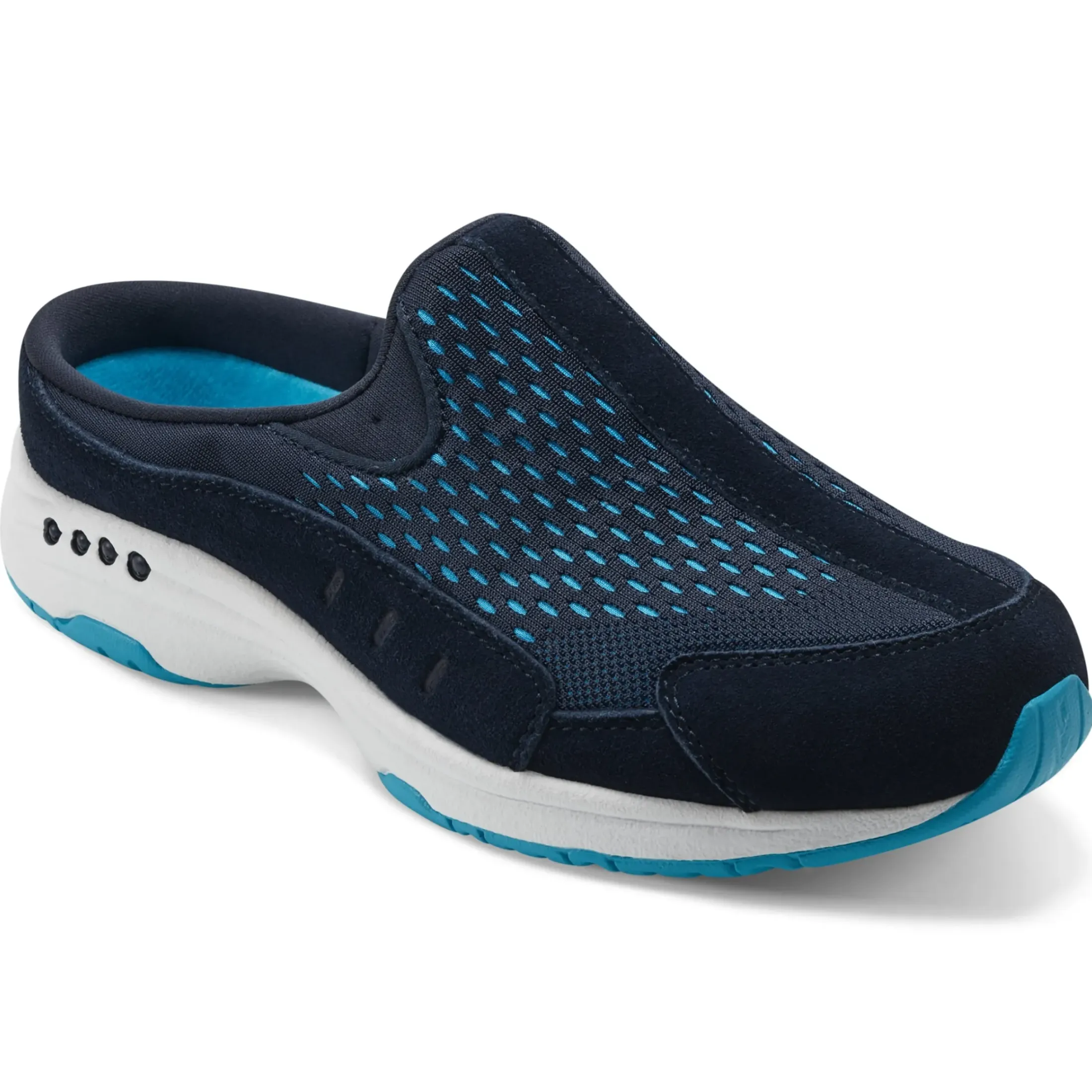 Traveltime Family|Traveltime Clogs>Easy Spirit Traveltime Clogs Blue Iris Mesh
