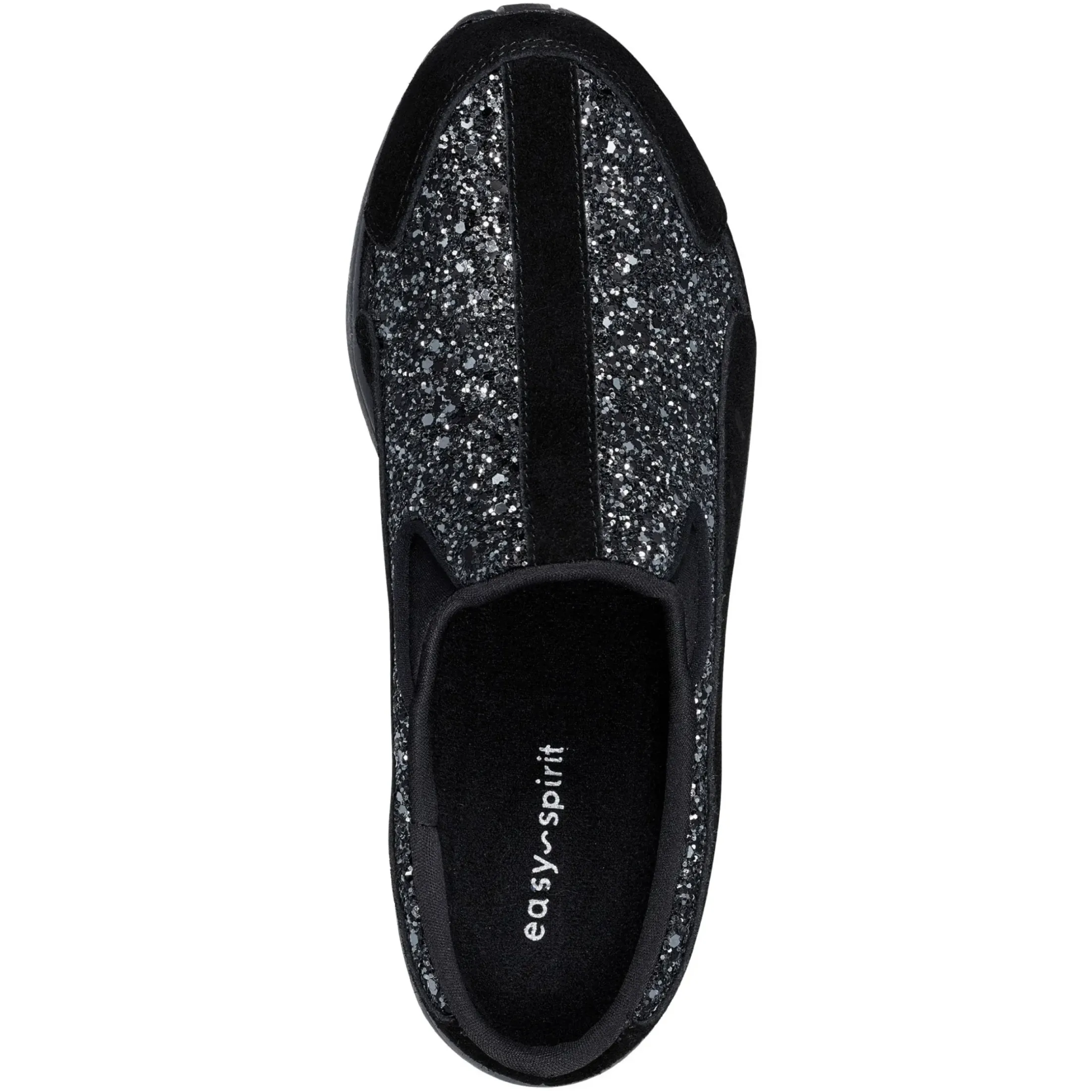 Traveltime Family|Traveltime Clogs>Easy Spirit Traveltime Clogs Black Silver Glitter
