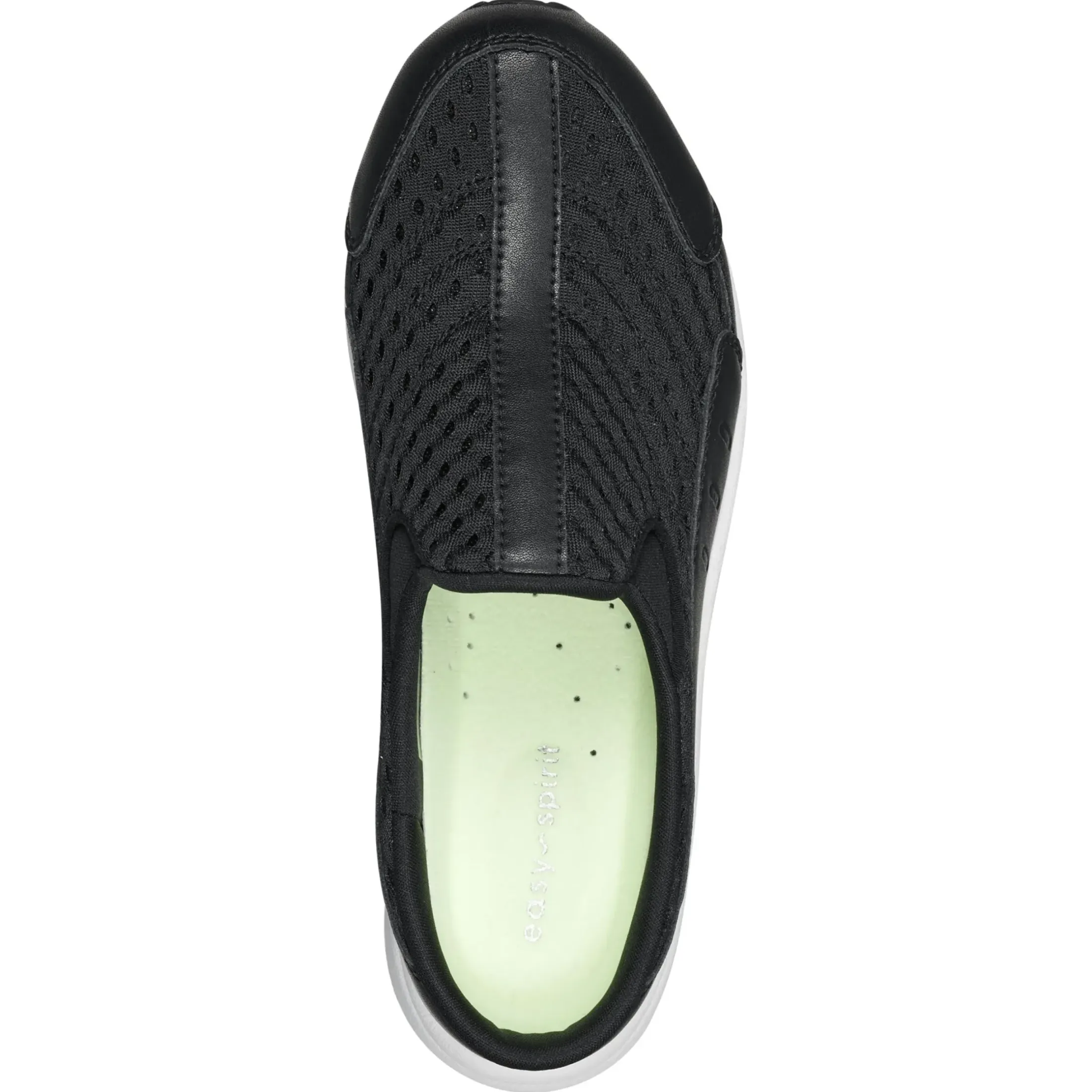 Traveltime Family|Traveltime Clogs>Easy Spirit Traveltime Clogs Black Leather Mesh