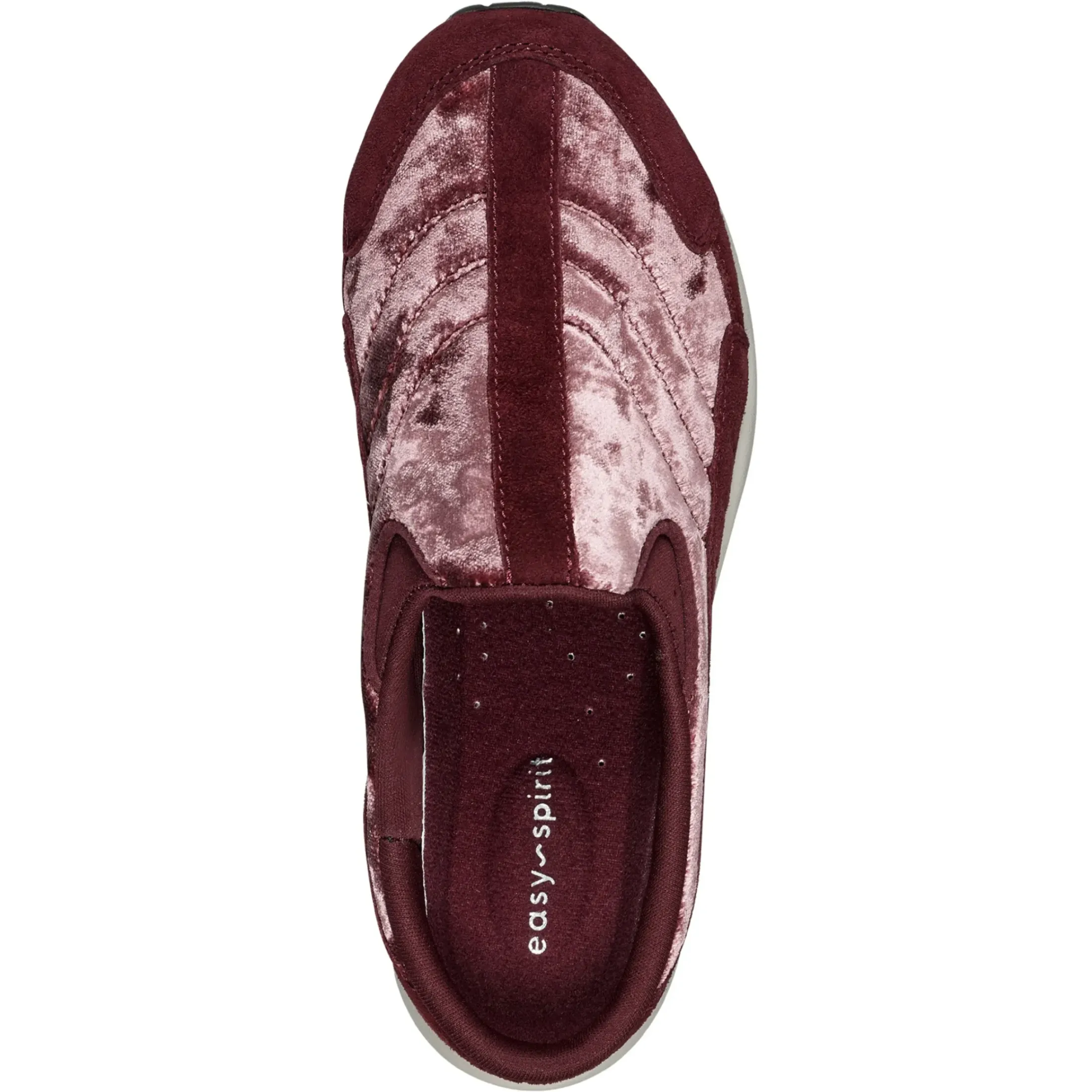Traveltime Family|Traveltime Clogs>Easy Spirit Traveltime Clogs Dark Red Crushed Velvet
