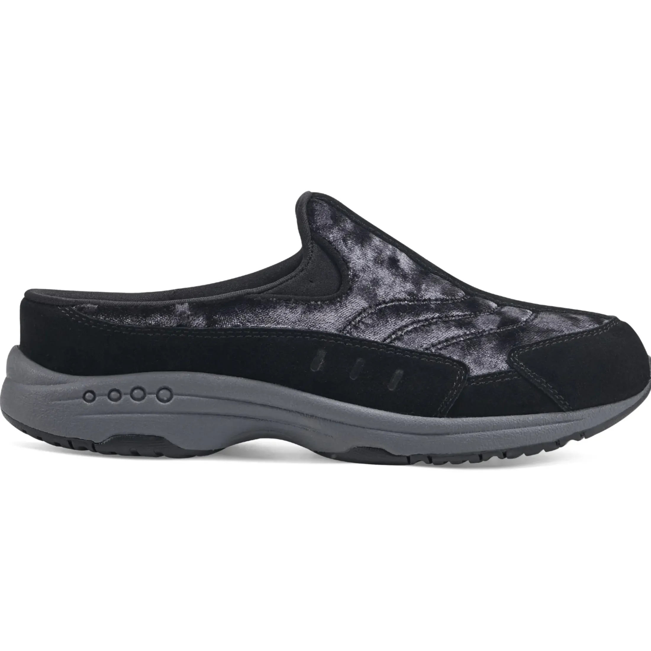 Traveltime Family|Traveltime Clogs>Easy Spirit Traveltime Clogs Black Crushed Velvet