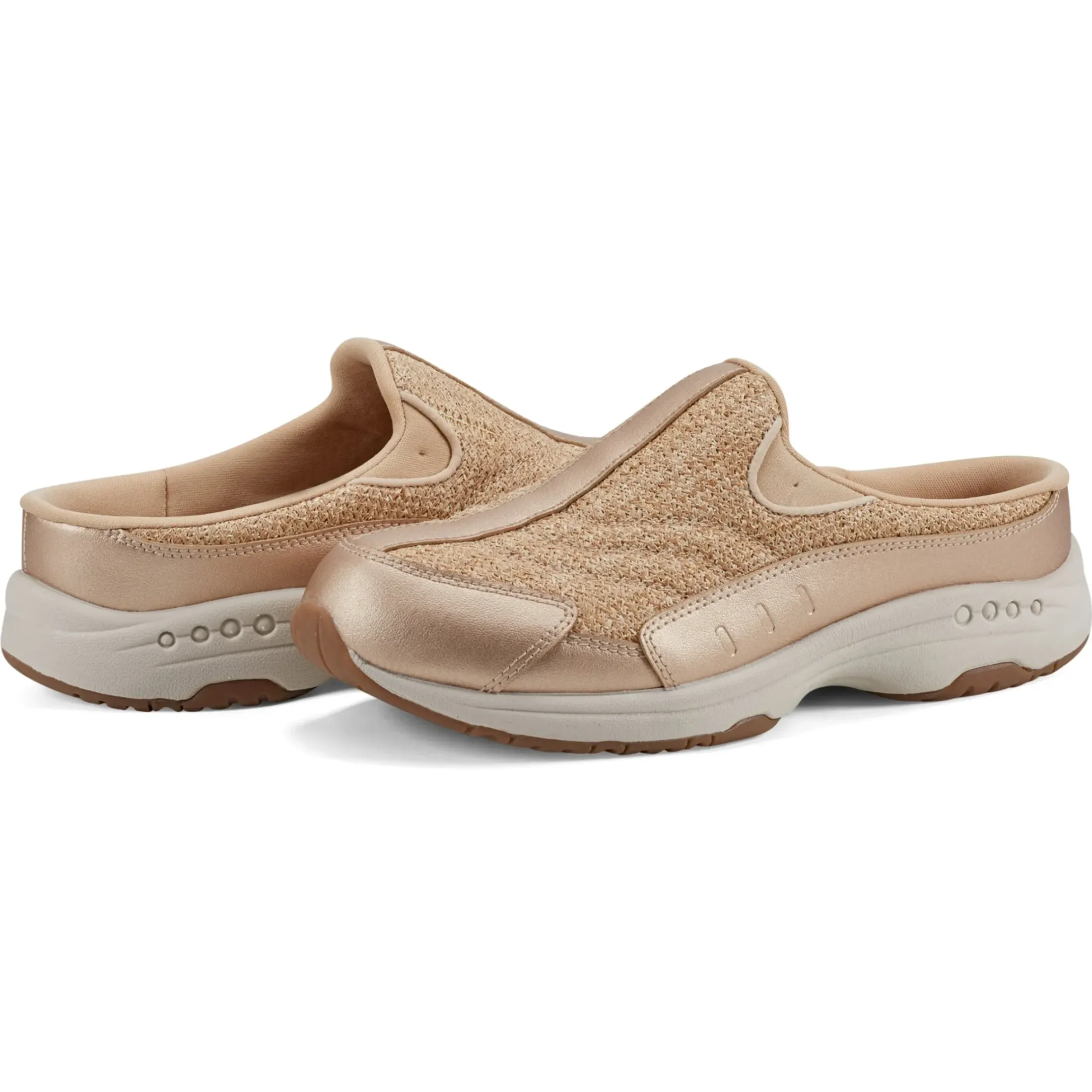 Traveltime Family|Traveltime Clogs>Easy Spirit Traveltime Clogs Gold Raffia