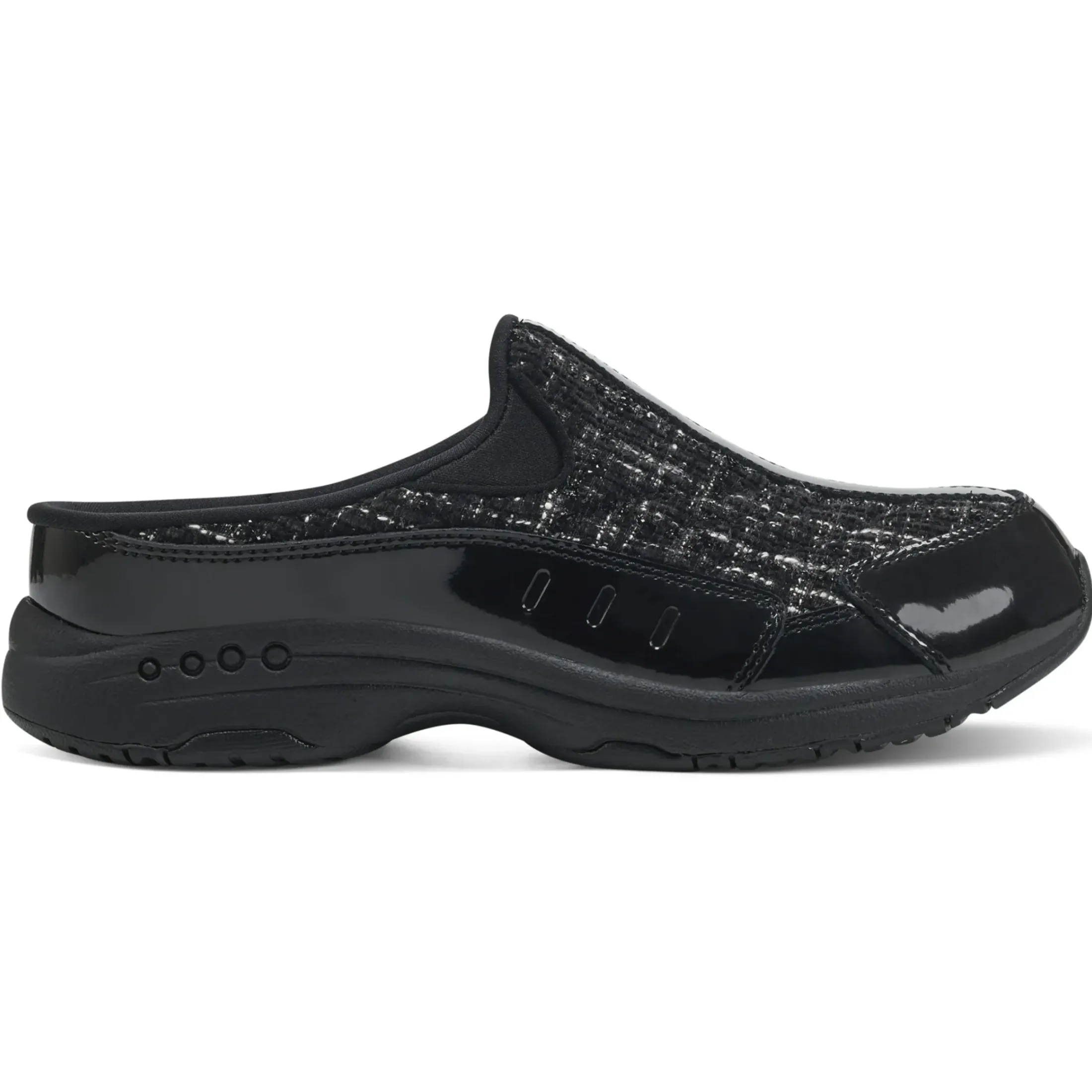 Traveltime Family|Traveltime Clogs>Easy Spirit Traveltime Clogs Black Tweed Multi