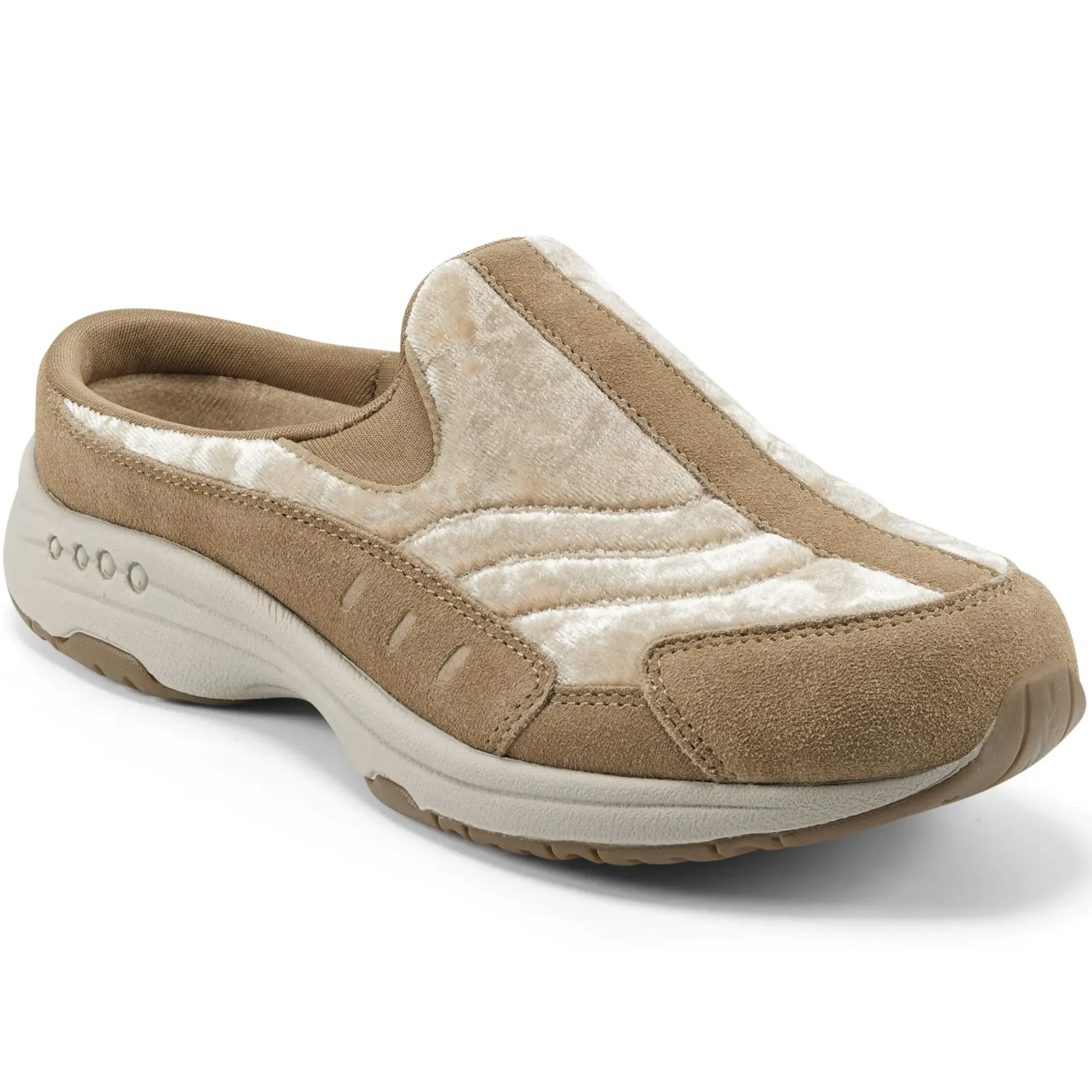 Traveltime Family|Traveltime Clogs>Easy Spirit Traveltime Clogs Natural Velvet