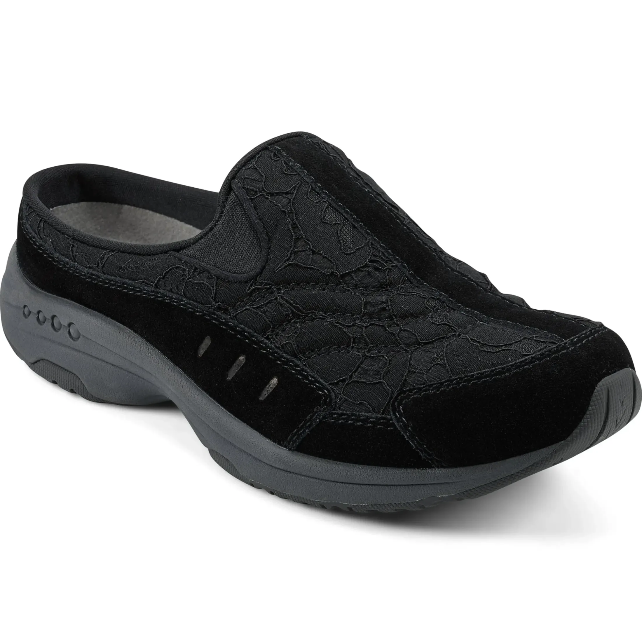 Traveltime Family|Traveltime Clogs>Easy Spirit Traveltime Clogs Black Lace