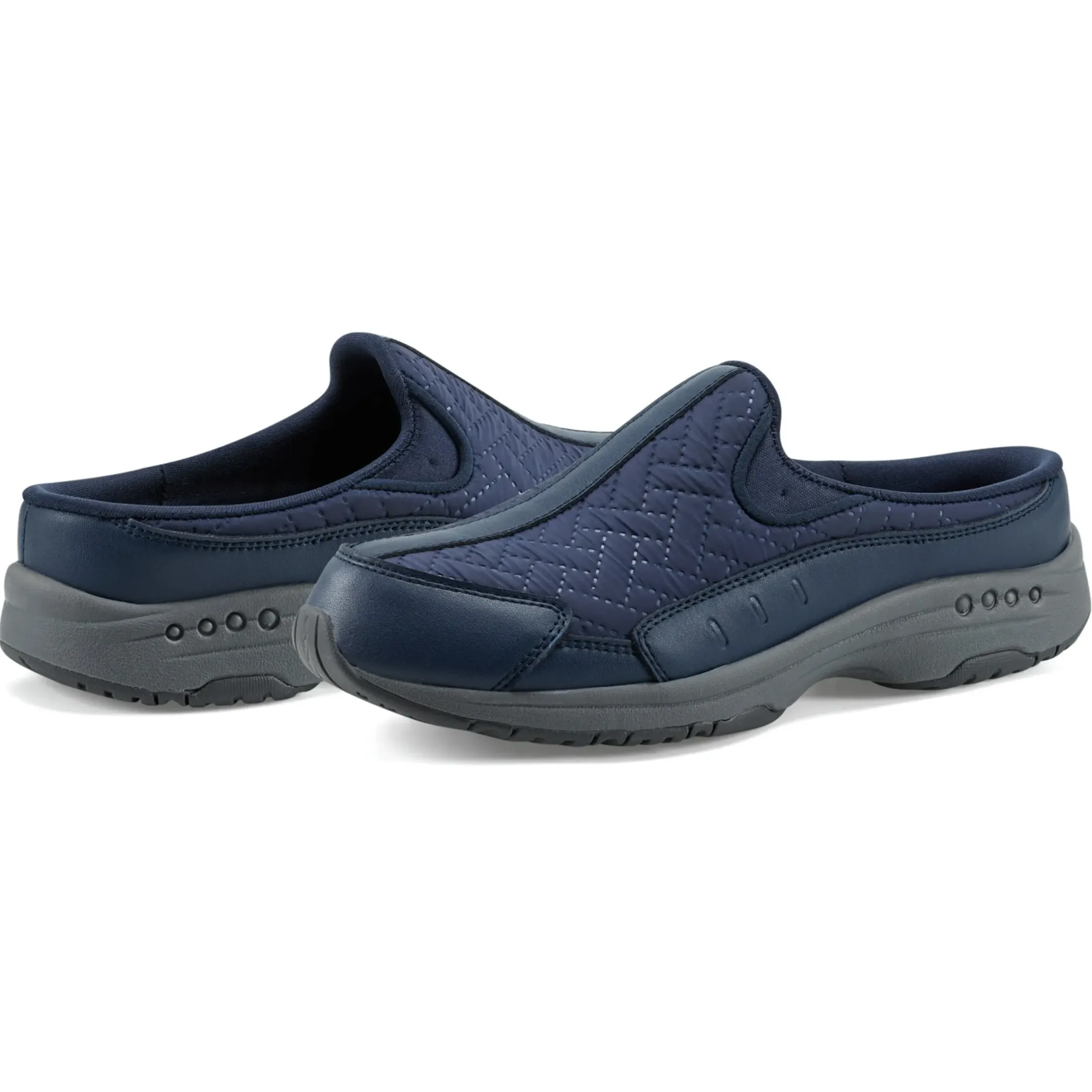 Traveltime Family|Traveltime Clogs>Easy Spirit Traveltime Clogs Navy Nylon