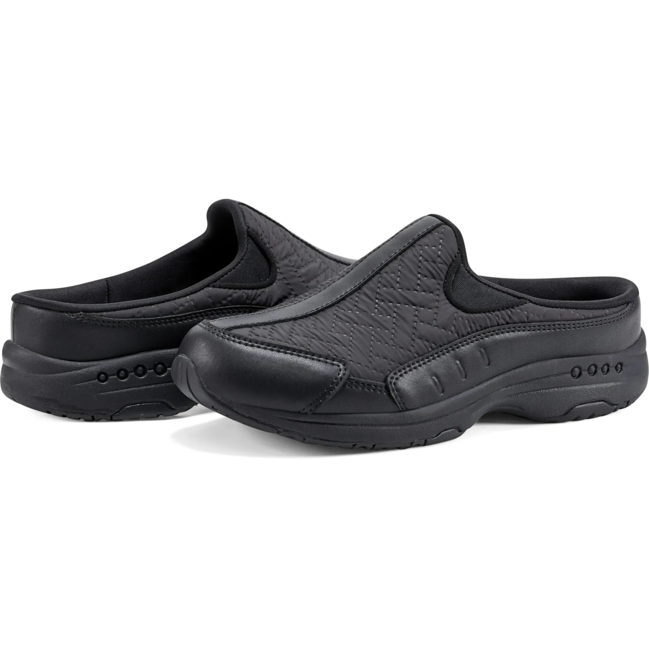 Traveltime Family|Traveltime Clogs>Easy Spirit Traveltime Clogs Black Nylon