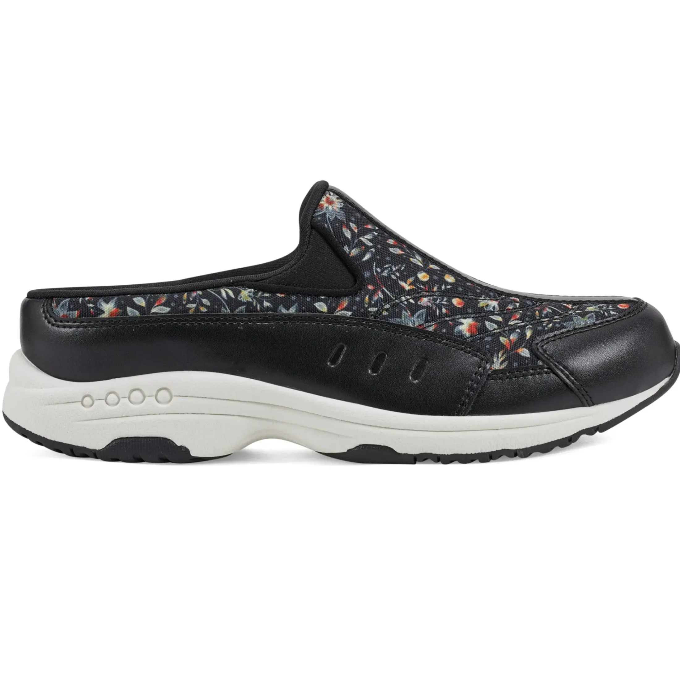Traveltime Family|Traveltime Clogs>Easy Spirit Traveltime Clogs Black Prairie Floral