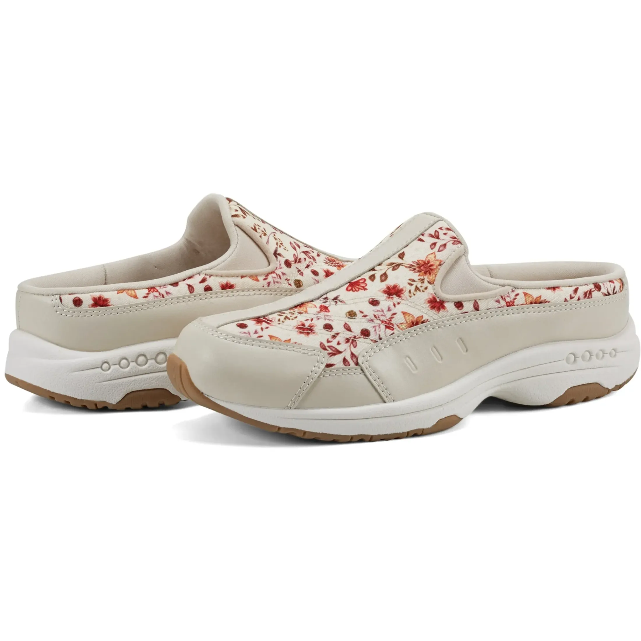 Traveltime Family|Traveltime Clogs>Easy Spirit Traveltime Clogs Natural Prairie Floral