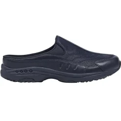 Traveltime Family|Traveltime Clogs>Easy Spirit Traveltime Leather Clogs Navy Leather