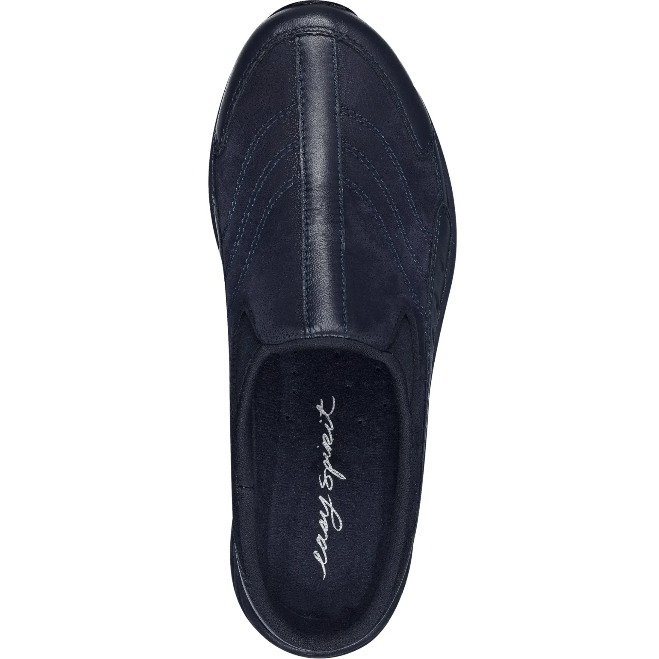 Traveltime Family|Traveltime Clogs>Easy Spirit Traveltime Leather Clogs Navy Leather