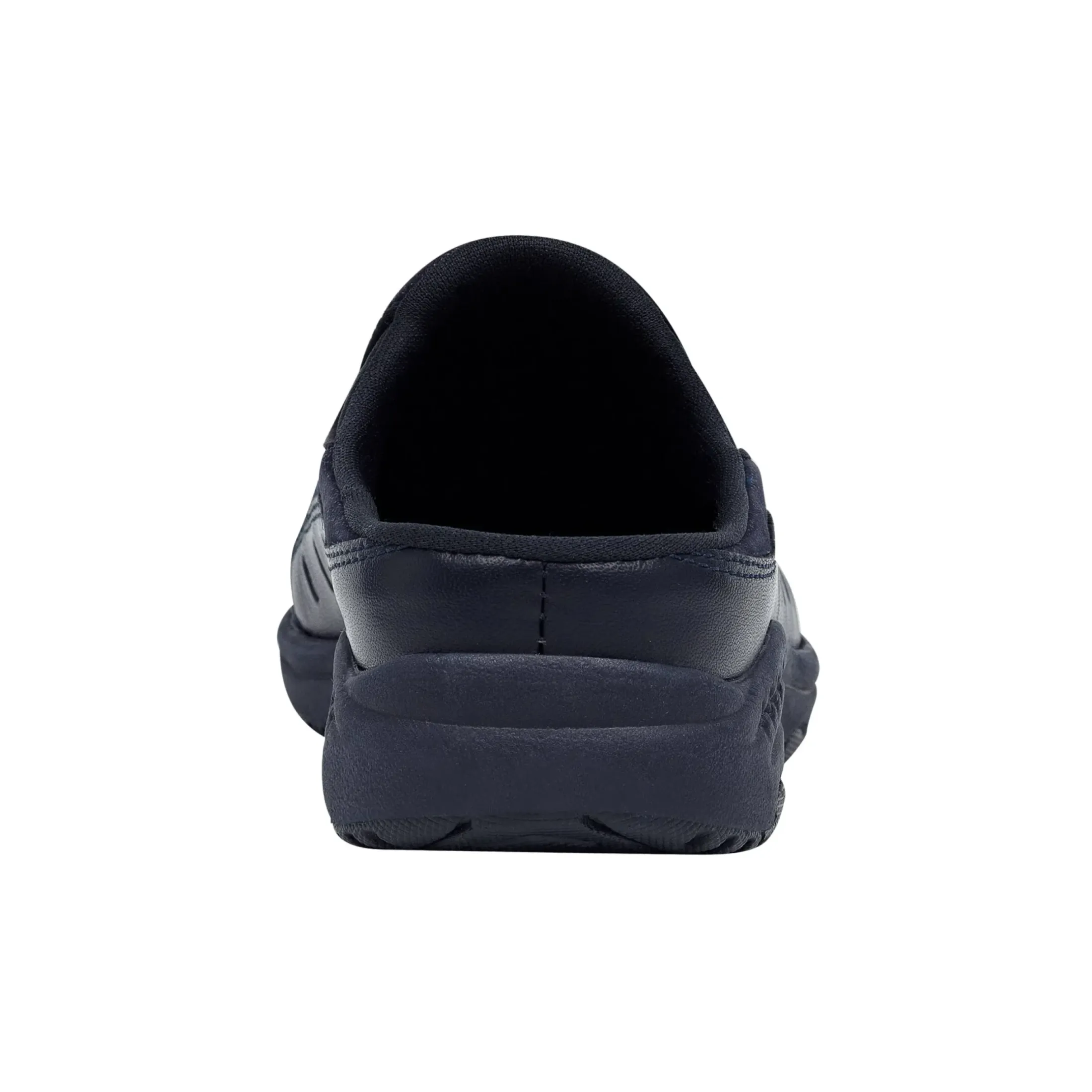 Traveltime Family|Traveltime Clogs>Easy Spirit Traveltime Leather Clogs Navy Leather