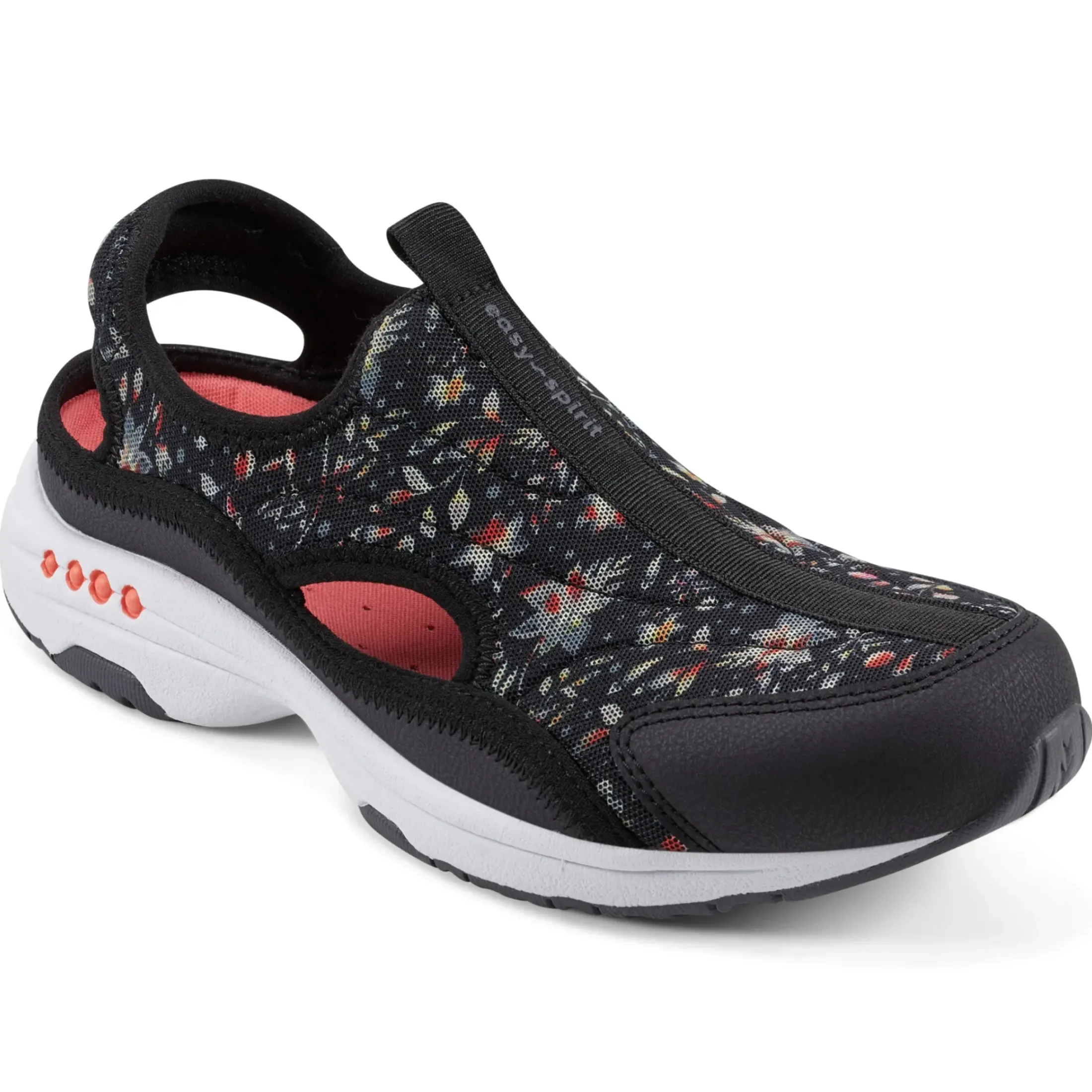 Slip Ons|Slip Ons>Easy Spirit Trina Slip On Walking Shoes Black Floral