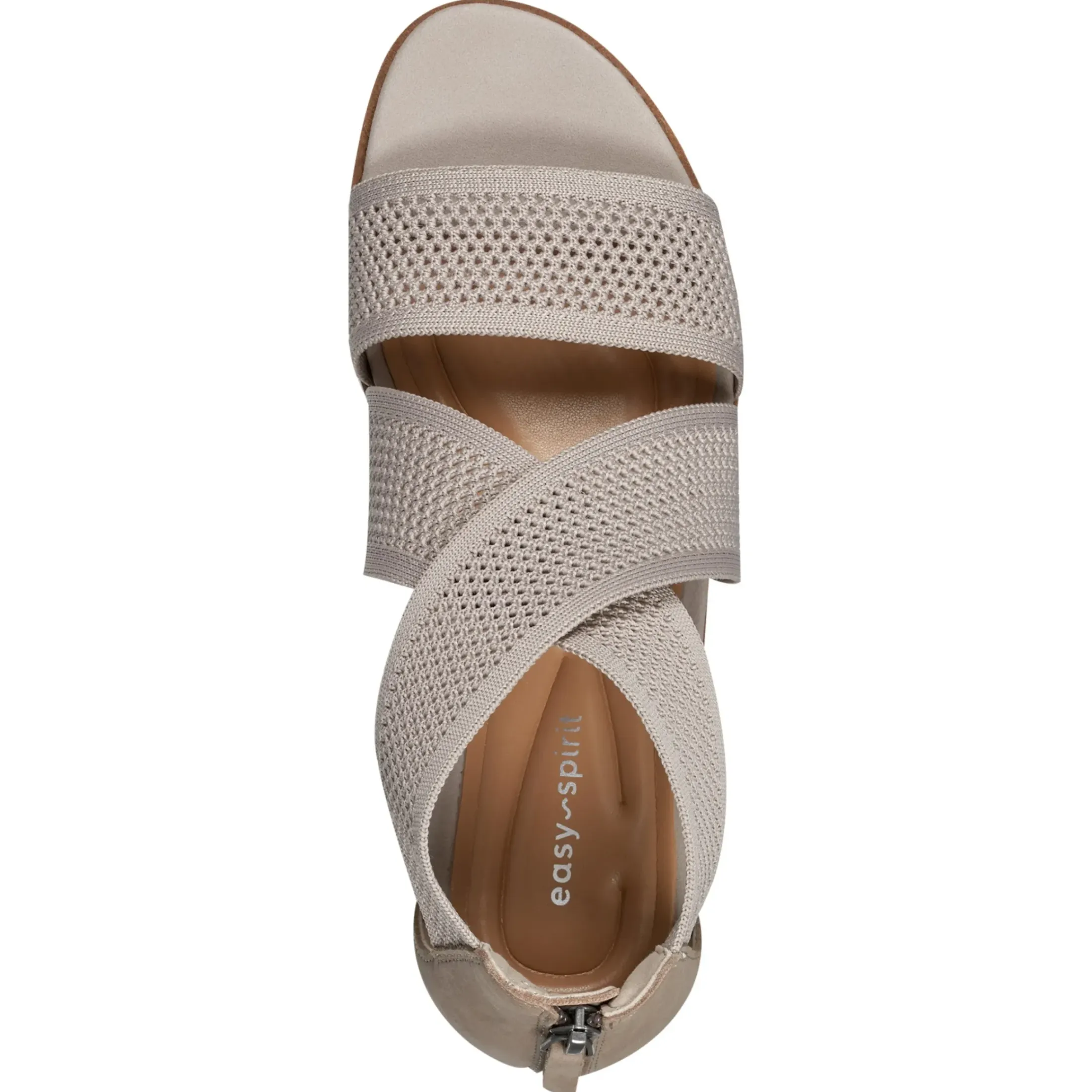 Casual|Sandals>Easy Spirit Wander Flat Sandals Taupe Knit