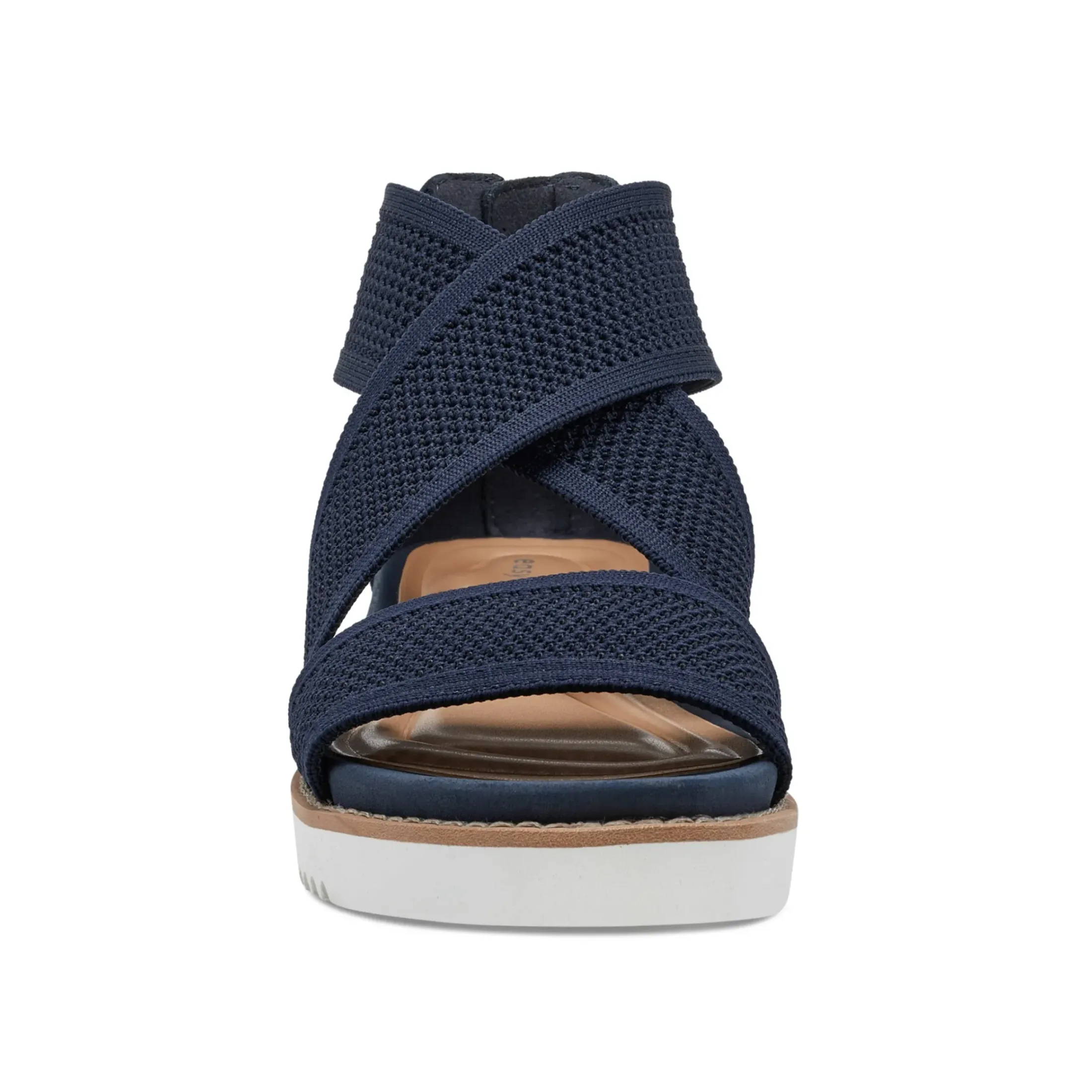 Casual|Flats>Easy Spirit Wander Flat Sandals Navy Knit