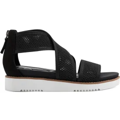 Casual|Flats>Easy Spirit Wander Flat Sandals Black Knit