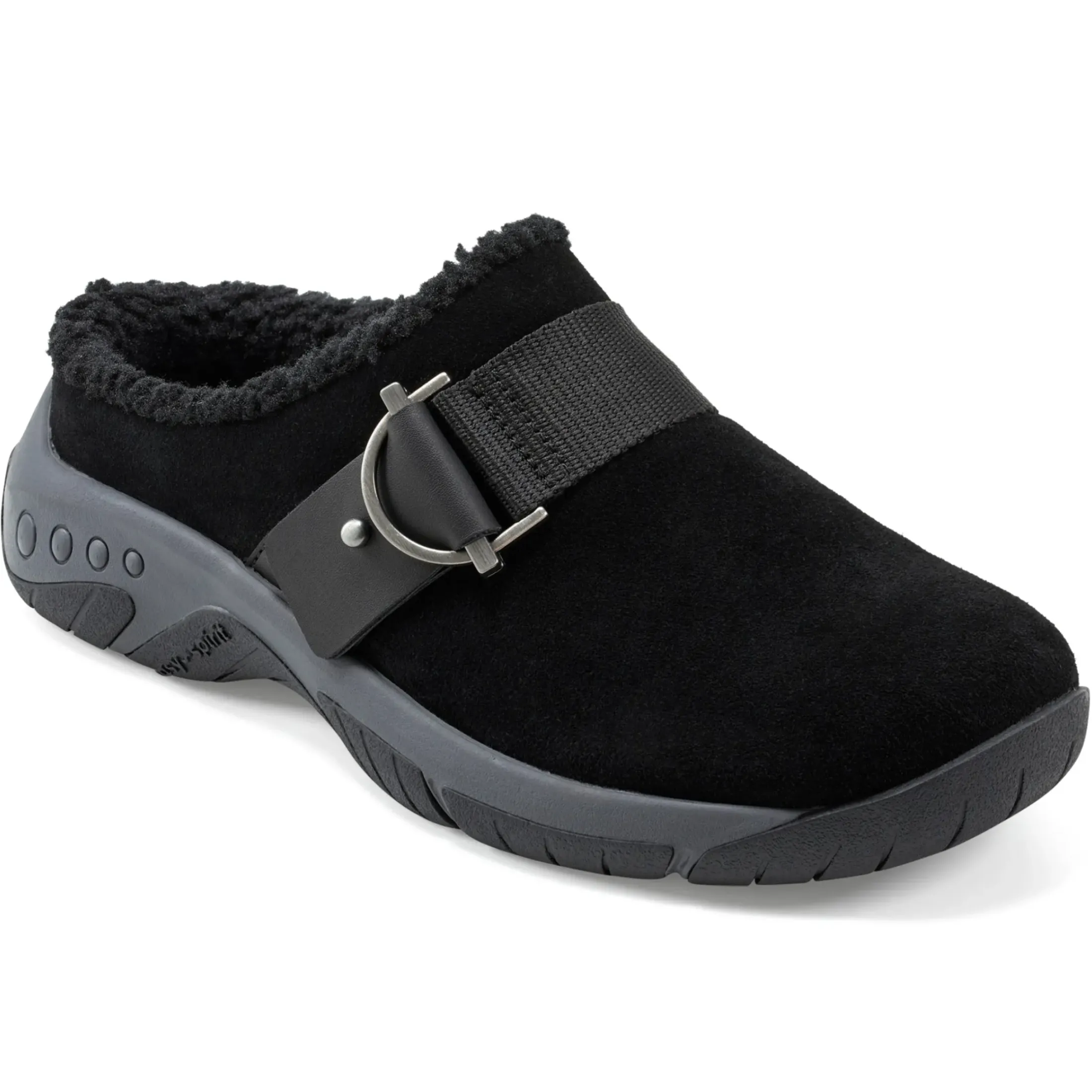 Mules|Mules>Easy Spirit Wend Slip-on Casual Clogs Black Suede