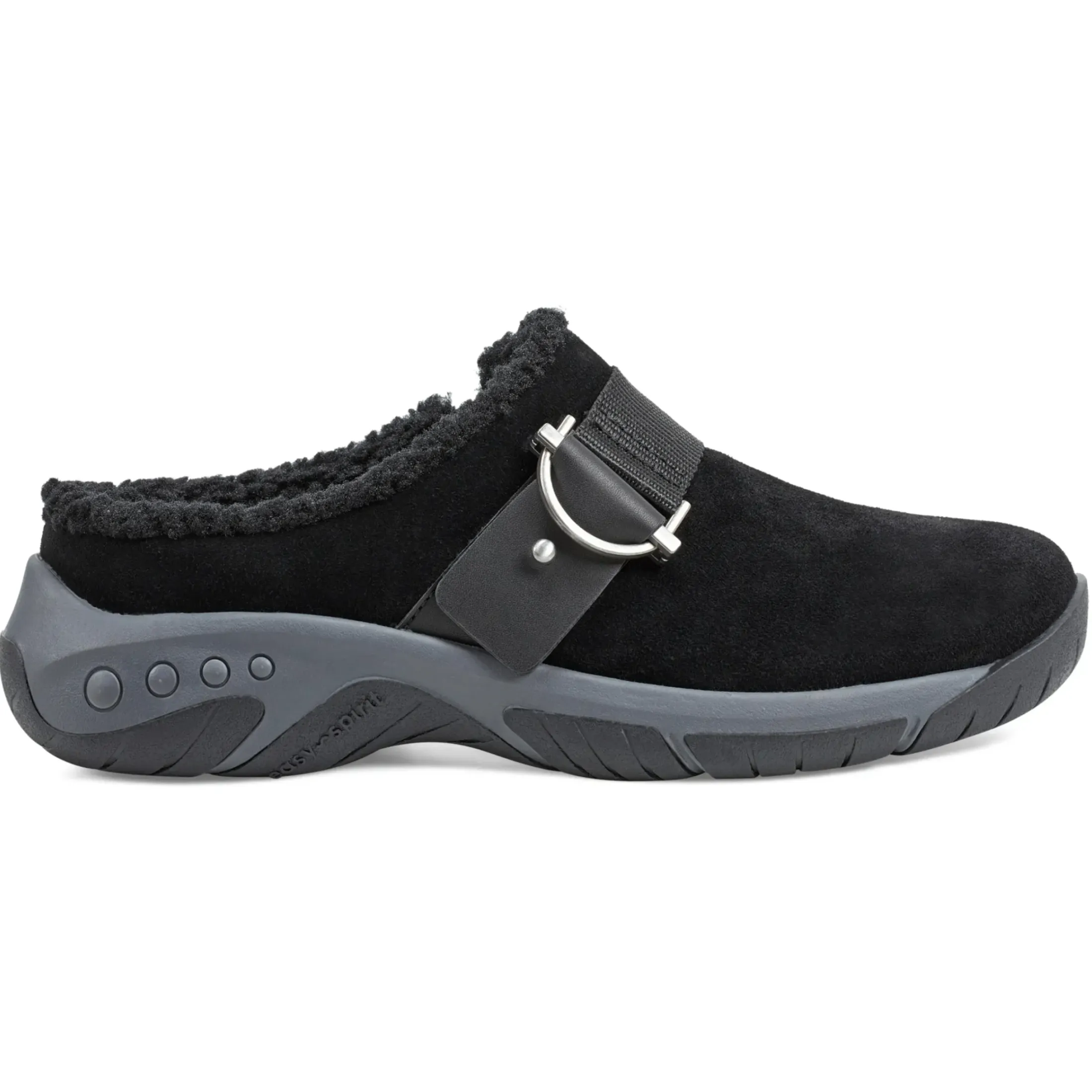 Mules|Mules>Easy Spirit Wend Slip-on Casual Clogs Black Suede