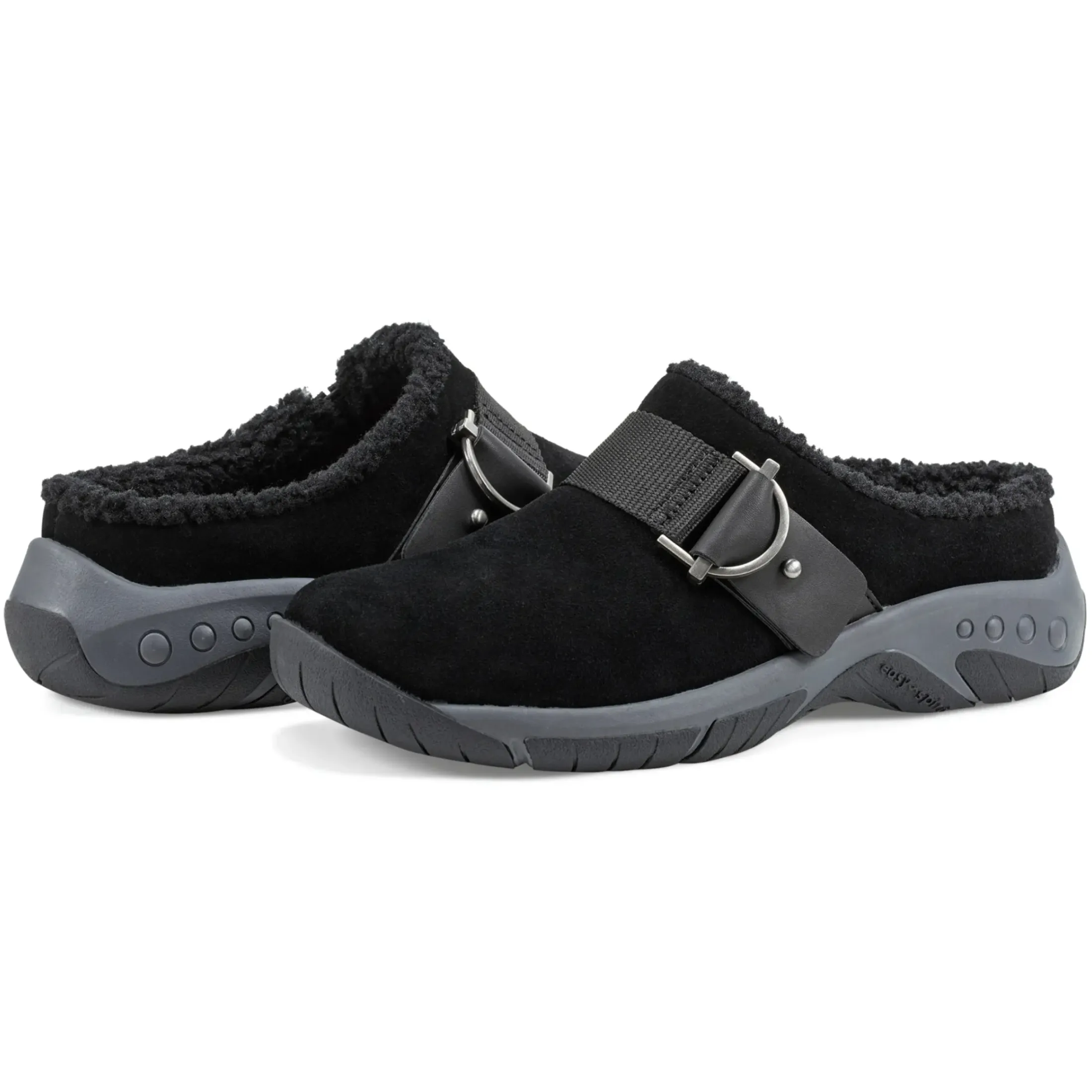 Mules|Mules>Easy Spirit Wend Slip-on Casual Clogs Black Suede