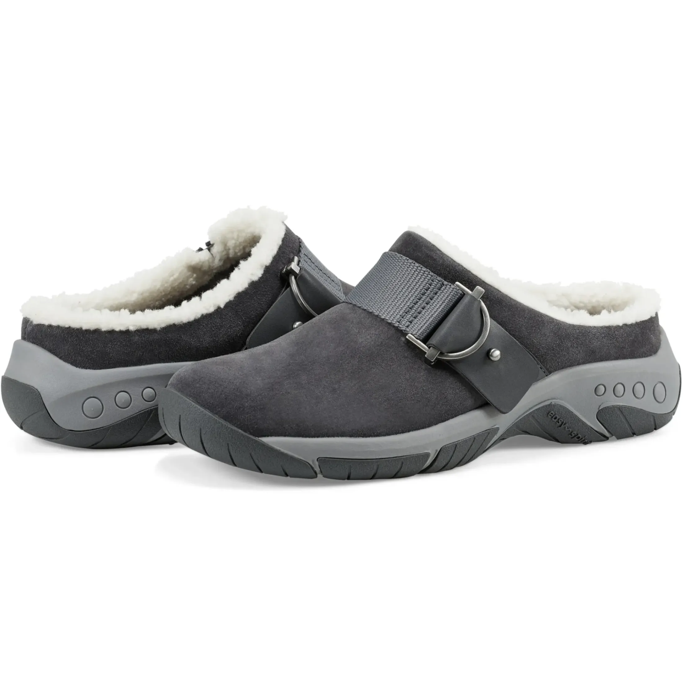 Mules|Mules>Easy Spirit Wend Slip-on Casual Clogs Medium Grey Suede