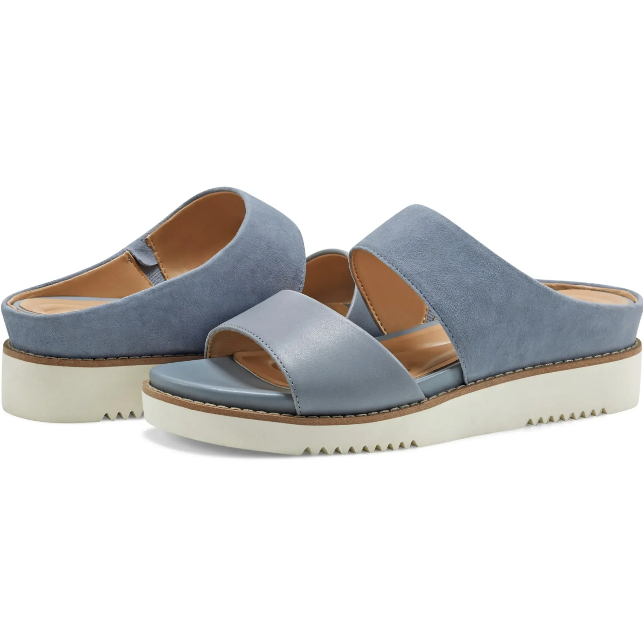 Casual|Sandals>Easy Spirit Wilma Slip On Sandals Medium Blue